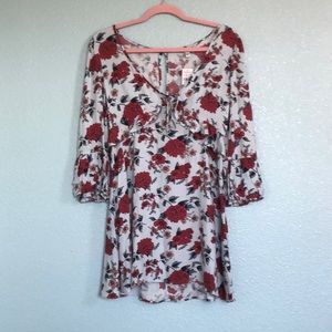 American Eagle Pale Blue & Pink Floral Dress
